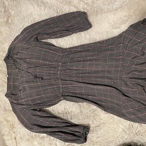 Pink and black plaid dress